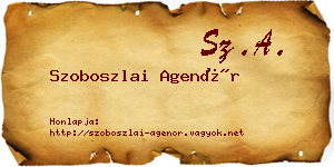 Szoboszlai Agenór névjegykártya